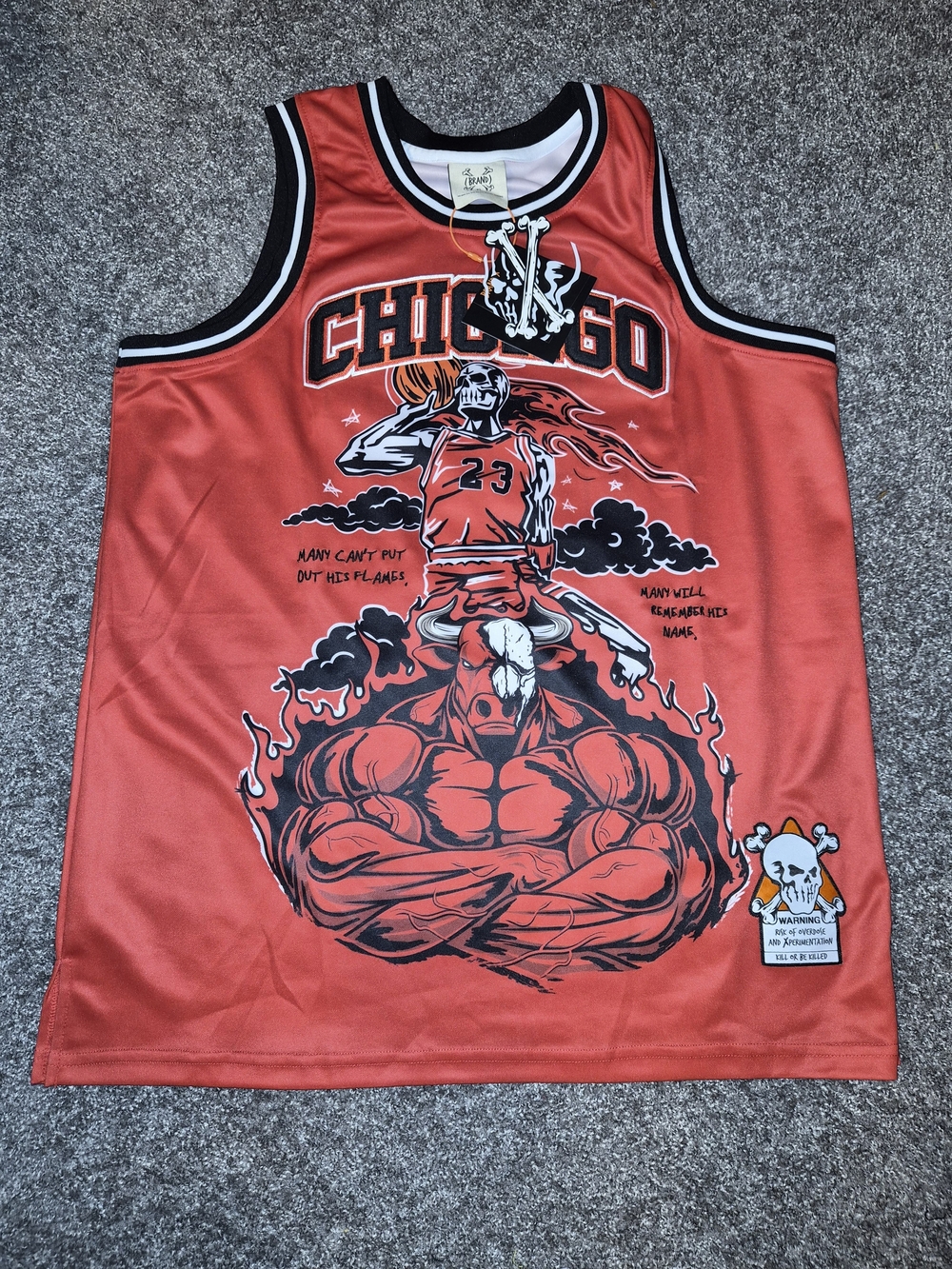 Chicago Red Graphic Basketball Jersey - Unbranded